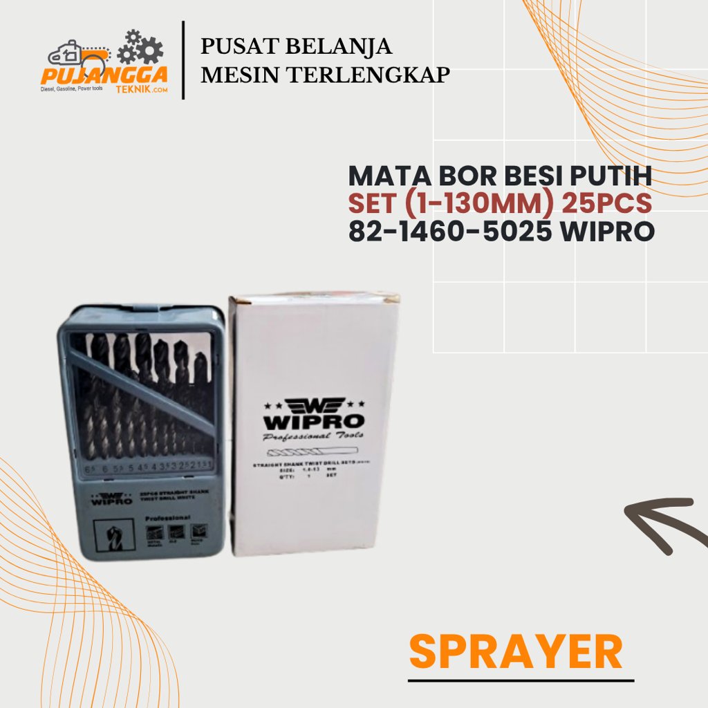 MATA BOR BESI PUTIH SET (1-130mm) 25pcs 82-1460-5025 WIPRO