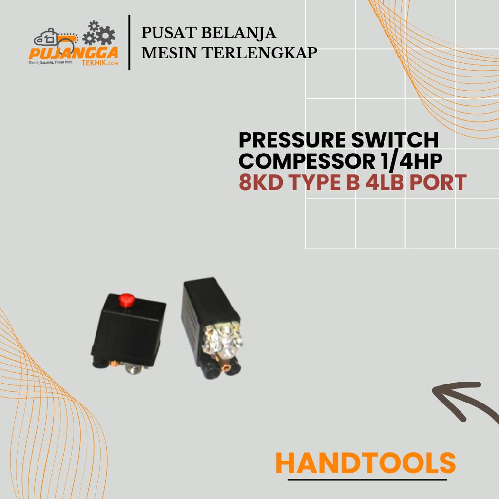 PRESSURE SWITCH COMPESSOR 1/4HP 8KD TYPE B 4LB PORT