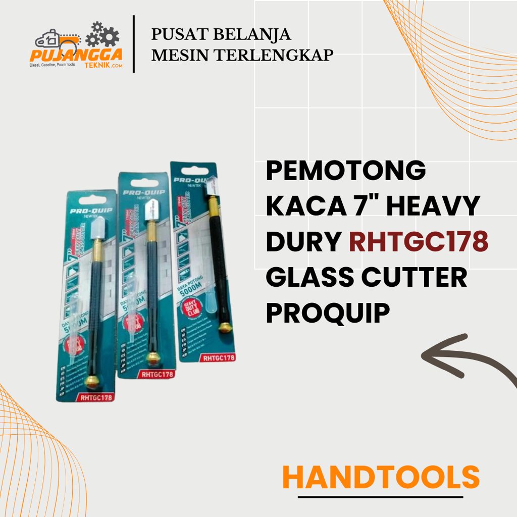 PEMOTONG KACA 7" HEAVY DURY RHTGC178 GLASS CUTTER PROQUIP