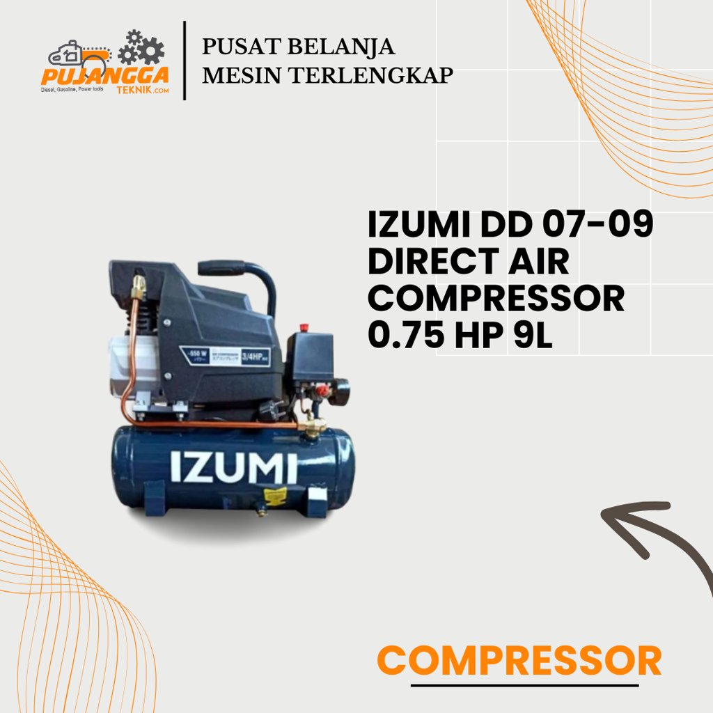 IZUMI DD 07-09 DIRECT AIR COMPRESSOR 0.75 HP 9L