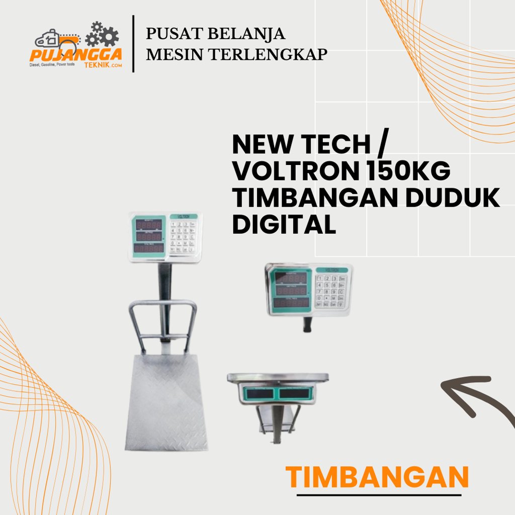 NEW TECH / VOLTRON 150kg TIMBANGAN DUDUK DIGITAL