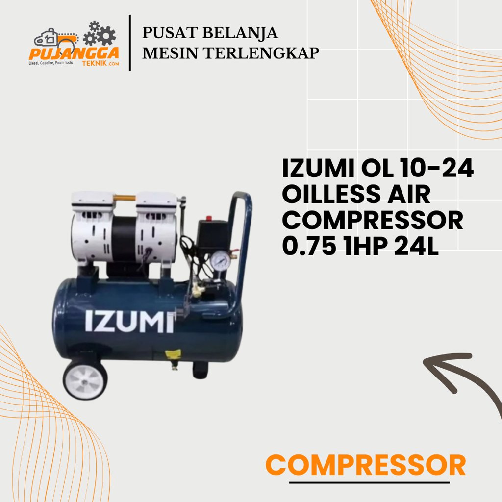 IZUMI OL 10-24 OILLESS AIR COMPRESSOR 0.75 1HP 24L