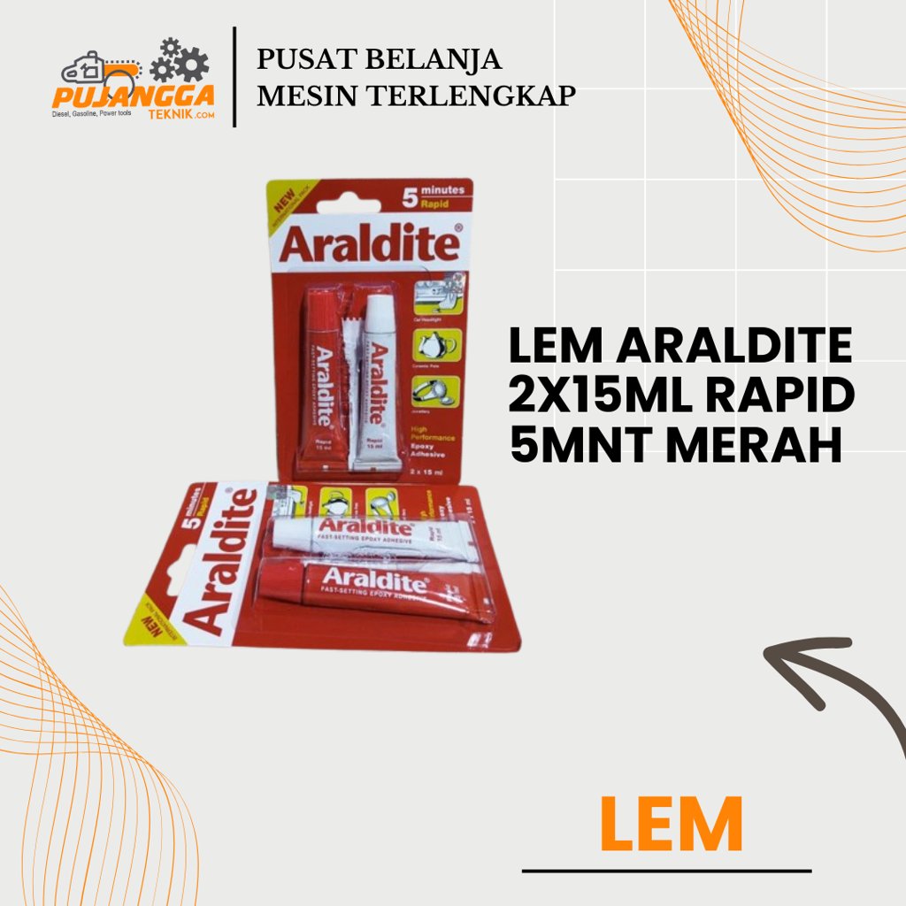 LEM ARALDITE 2x15ml RAPID 5mnt MERAH