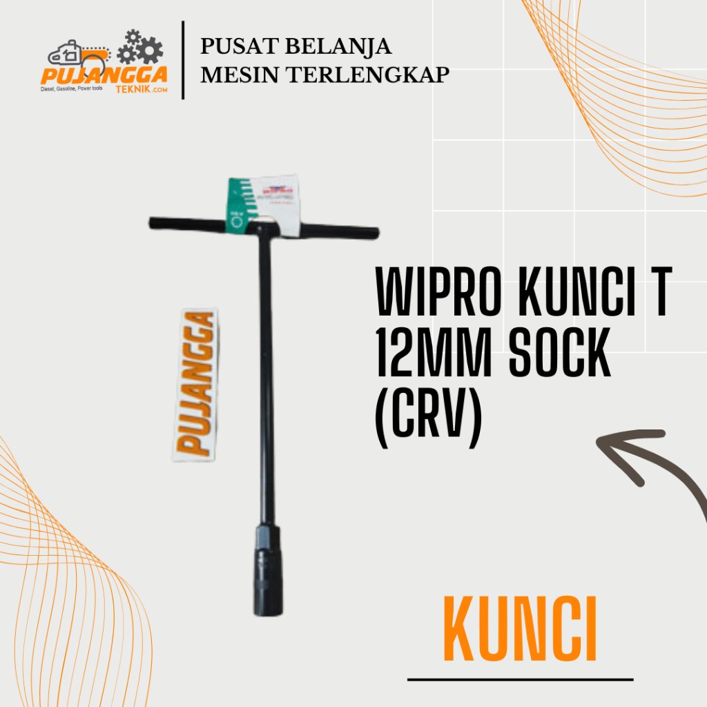 KUNCI T 12mm SOCK (CRV) WIPRO